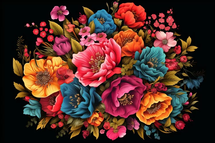 Watercolor Flowers Bouquets, illustration Background