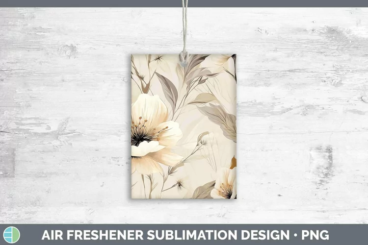 Watercolor Flowers Brown Air Freshener Sublimation Car Fresh