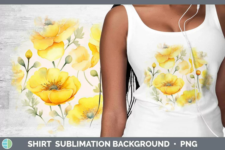 Watercolor Flowers Buttercup Shirt Sublimation Sublimation B