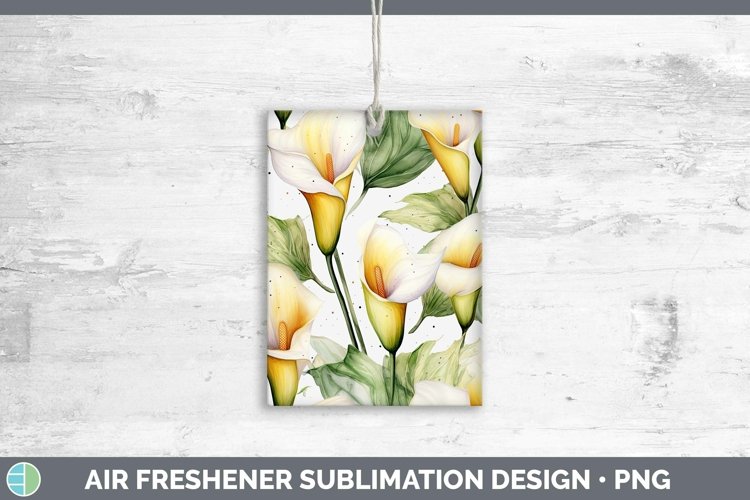 Watercolor Flowers Calla Lily Air Freshener Sublimation Car
