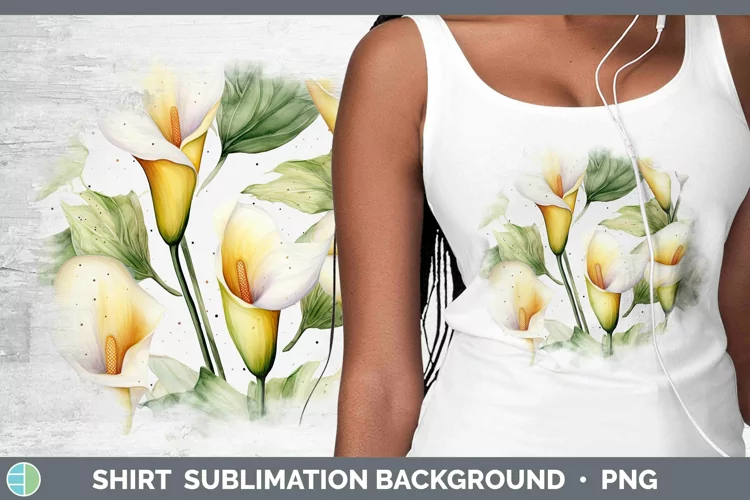 Watercolor Flowers Calla Lily Shirt Sublimation Sublimation