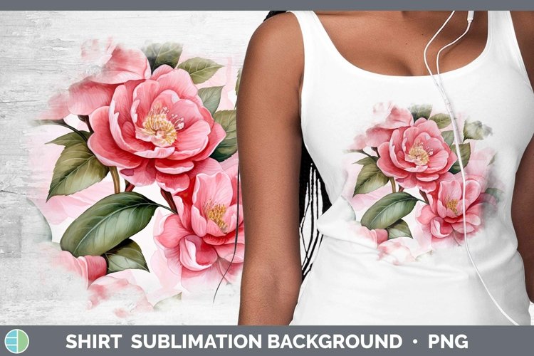 Watercolor Flowers Camellia Shirt Sublimation Sublimation Ba