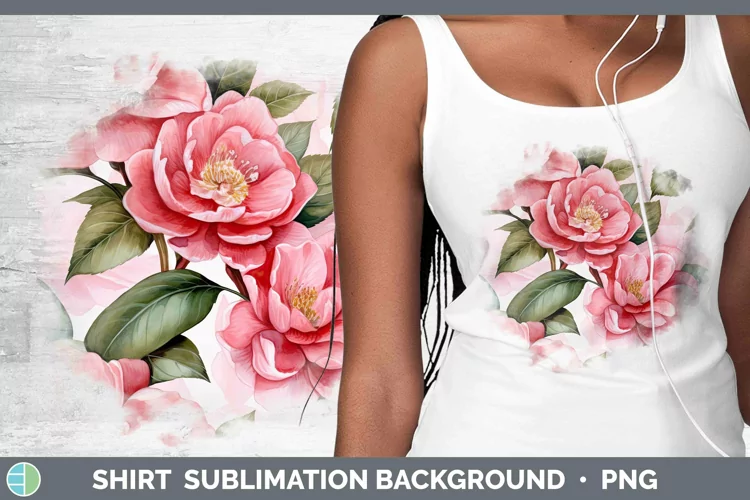 Watercolor Flowers Camellia Shirt Sublimation Sublimation Ba