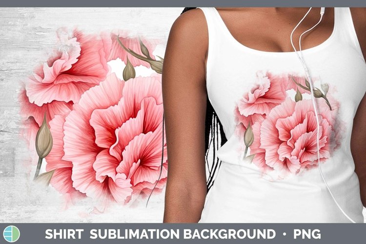 Watercolor Flowers Carnation Shirt Sublimation Sublimation B