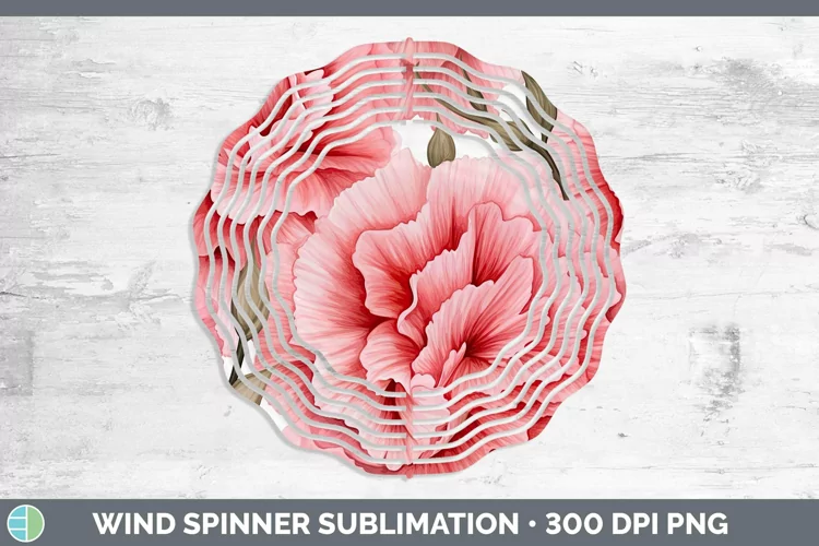 Watercolor Flowers Carnation Wind Spinner Sublimation Spinne