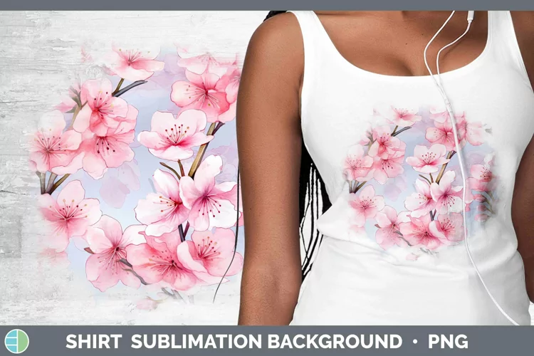 Watercolor Flowers Cherry Blossom Shirt Sublimation Sublimat
