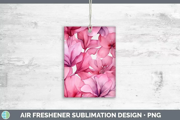 Watercolor Flowers Cyclamen Air Freshener Sublimation Car Fr
