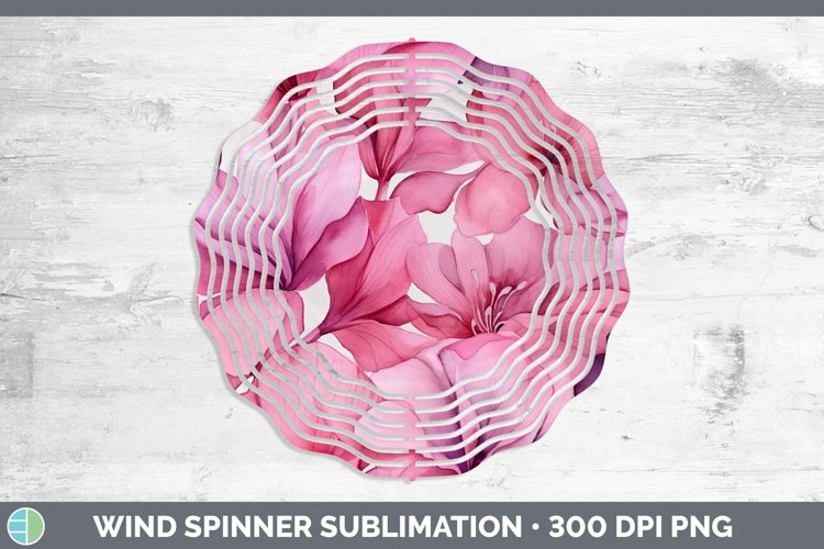 Watercolor Flowers Cyclamen Wind Spinner Sublimation Spinner