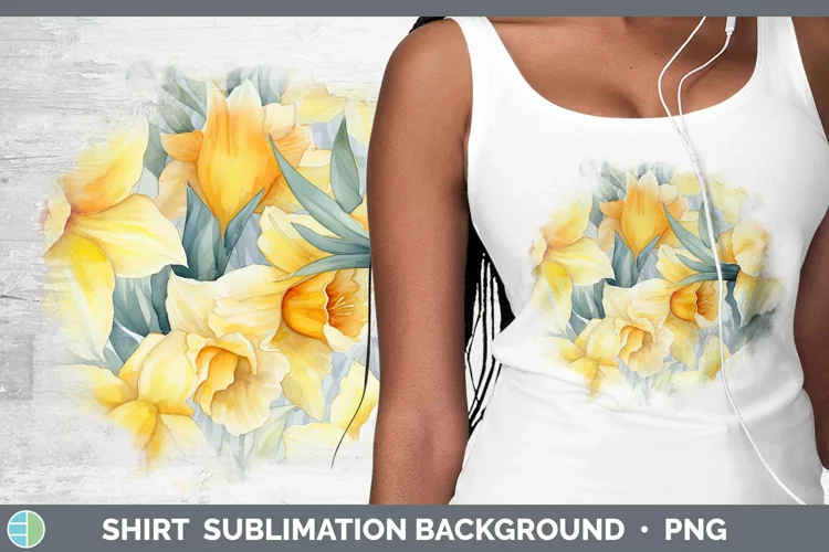 Watercolor Flowers Daffodil Shirt Sublimation Sublimation Ba