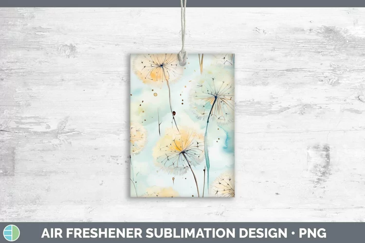 Watercolor Flowers Dandelion Air Freshener Sublimation Car F