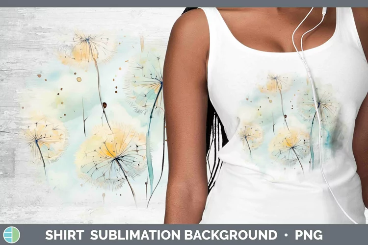Watercolor Flowers Dandelion Shirt Sublimation Sublimation B