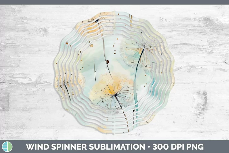 Watercolor Flowers Dandelion Wind Spinner Sublimation Spinne