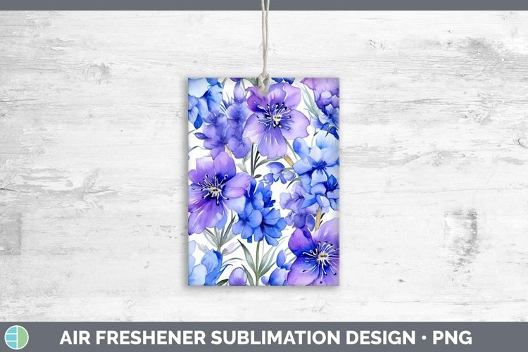 Watercolor Flowers Delphinium Air Freshener Sublimation Car