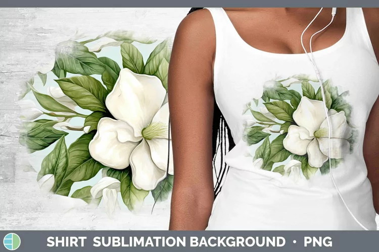 Watercolor Flowers Gardenia Shirt Sublimation Sublimation Ba