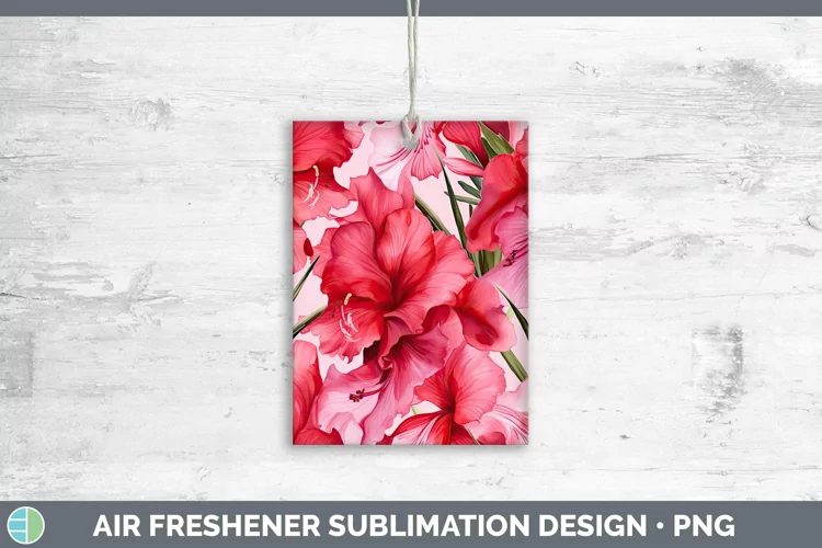 Watercolor Flowers Gladiolus Air Freshener Sublimation Car F