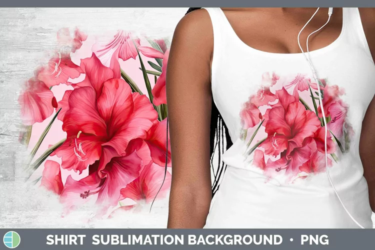 Watercolor Flowers Gladiolus Shirt Sublimation Sublimation B
