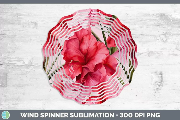 Watercolor Flowers Gladiolus Wind Spinner Sublimation Spinne
