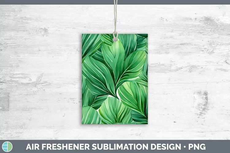 Watercolor Flowers Green Air Freshener Sublimation Car Fresh