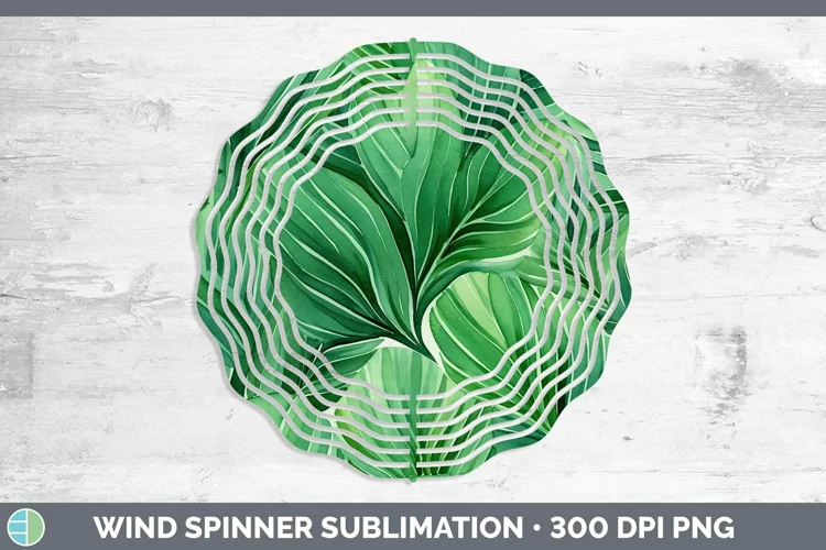 Watercolor Flowers Green Wind Spinner Sublimation Spinner De