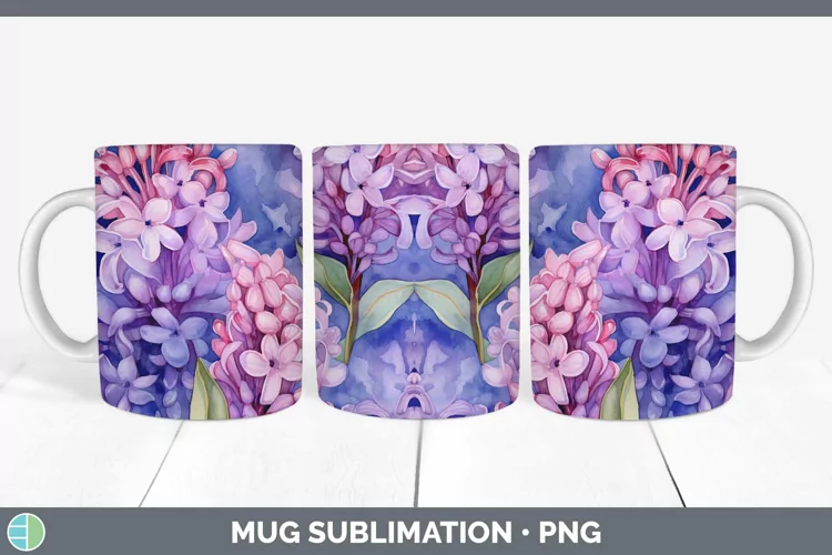 Watercolor Flowers Hyacinth Mug Wrap Sublimation Coffee Cup