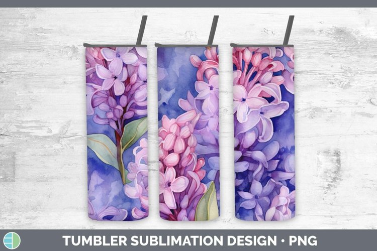 Watercolor Flowers Hyacinth Tumbler Sublimation 20 oz Skinny