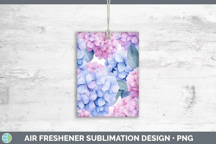 Watercolor Flowers Hydrangea Air Freshener Sublimation Car F