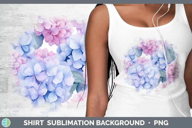 Watercolor Flowers Hydrangea Shirt Sublimation Sublimation B