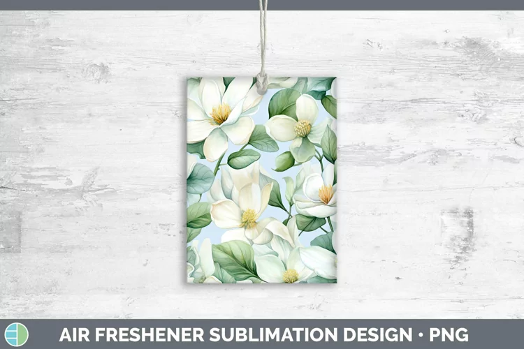 Watercolor Flowers Jasmine Air Freshener Sublimation Car Fre