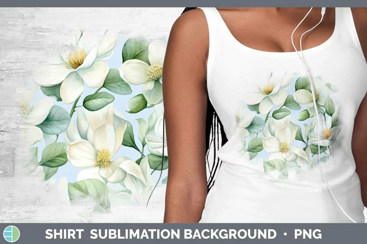 Watercolor Flowers Jasmine Shirt Sublimation Sublimation Bac