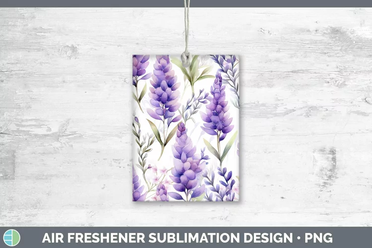 Watercolor Flowers Lavender Air Freshener Sublimation Car Fr