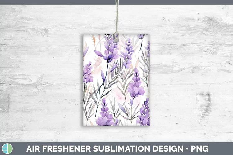 Watercolor Flowers Light Purple Air Freshener Sublimation Ca