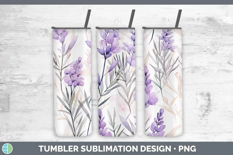 Watercolor Flowers Light Purple Tumbler Sublimation 20 oz Sk