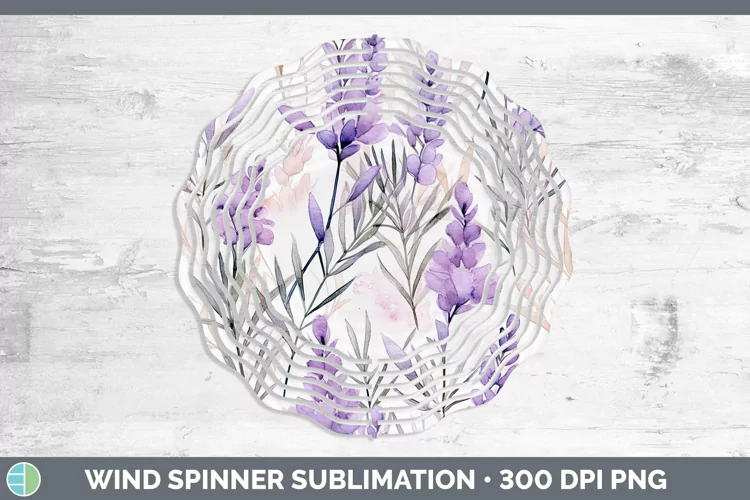 Watercolor Flowers Light Purple Wind Spinner Sublimation Spi