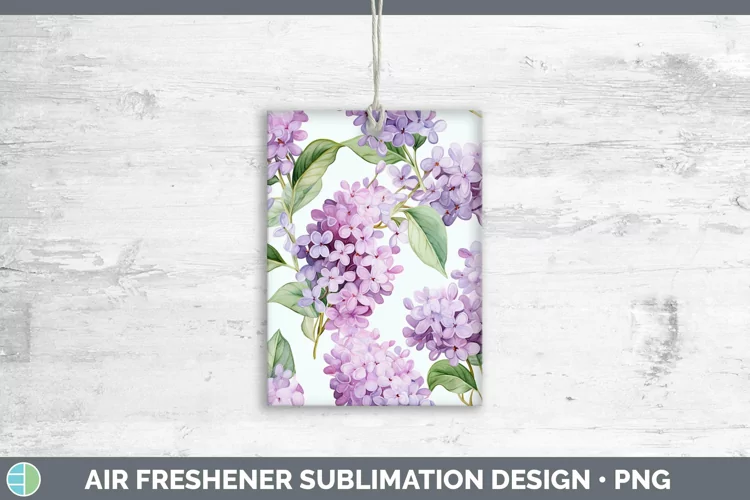 Watercolor Flowers Lilac Air Freshener Sublimation Car Fresh