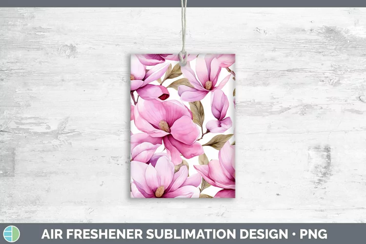 Watercolor Flowers Magnolia Air Freshener Sublimation Car Fr