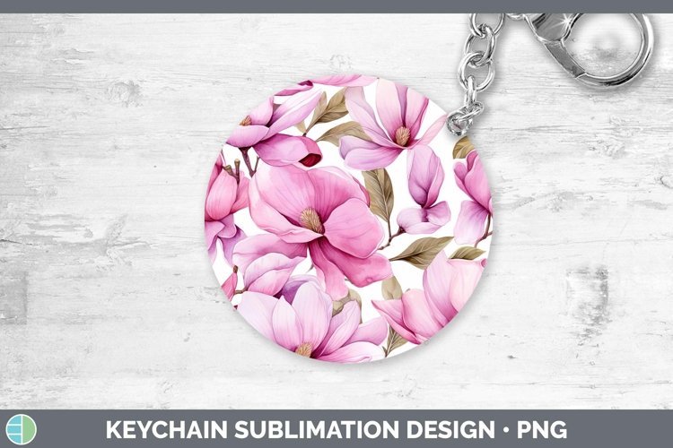 GorgeousWatercolor Flowers Keychain design.