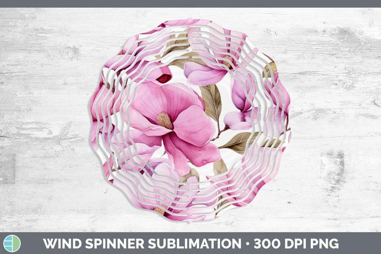 Watercolor Flowers Magnolia Wind Spinner Sublimation Spinner