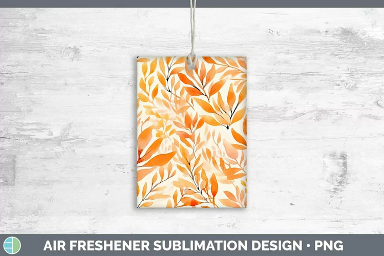 Watercolor Flowers Orange Air Freshener Sublimation Car Fres