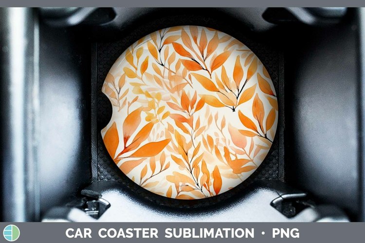 Watercolor Flowers Orange Car Coaster Sublimation Coaster De