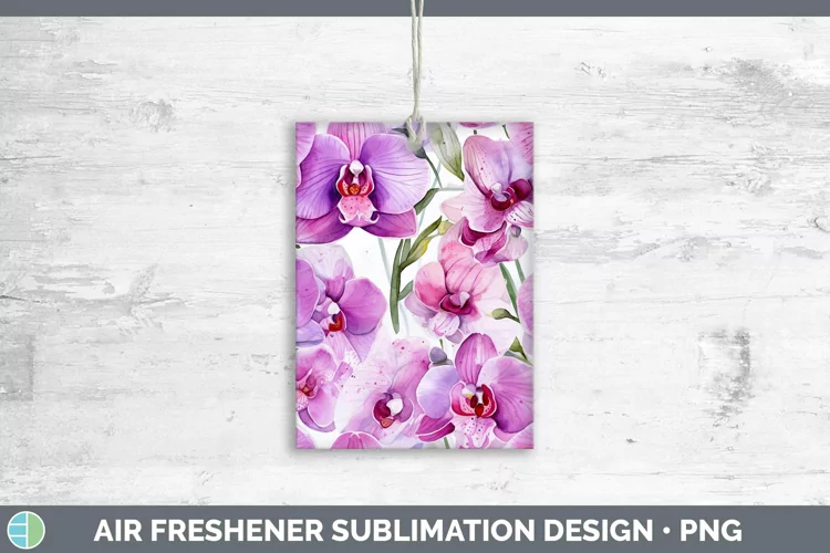Watercolor Flowers Orchid Air Freshener Sublimation Car Fres