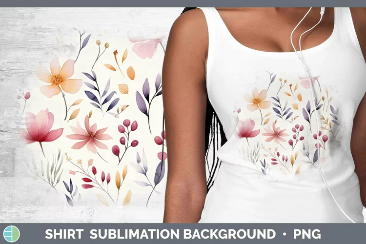 Watercolor Flowers Pastel Shirt Sublimation Sublimation Back