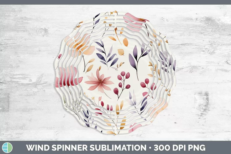 Watercolor Flowers Pastel Wind Spinner Sublimation Spinner D