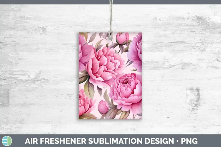 Watercolor Flowers Peony Air Freshener Sublimation Car Fresh