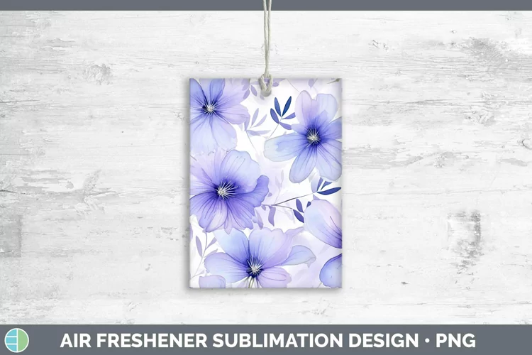 Watercolor Flowers Periwinkle Air Freshener Sublimation Car