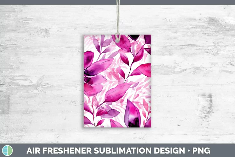 Watercolor Flowers Pink Air Freshener Sublimation Car Freshe