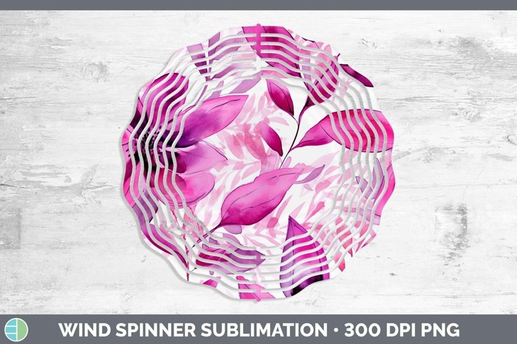 Watercolor Flowers Pink Wind Spinner Sublimation Spinner Des