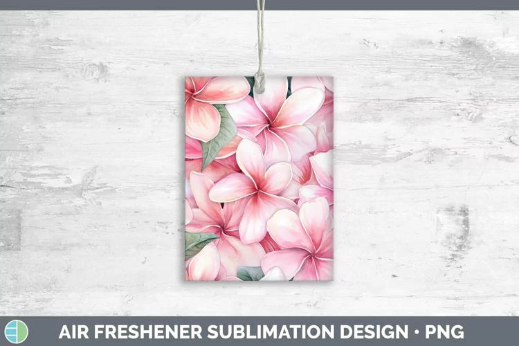 Watercolor Flowers Plumeria Air Freshener Sublimation Car Fr