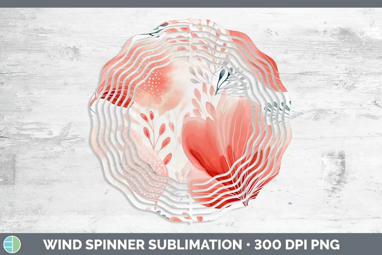 Watercolor Flowers Red Wind Spinner Sublimation Spinner Desi