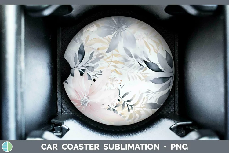Watercolor Flowers Slate Car Coaster Sublimation Coaster Des