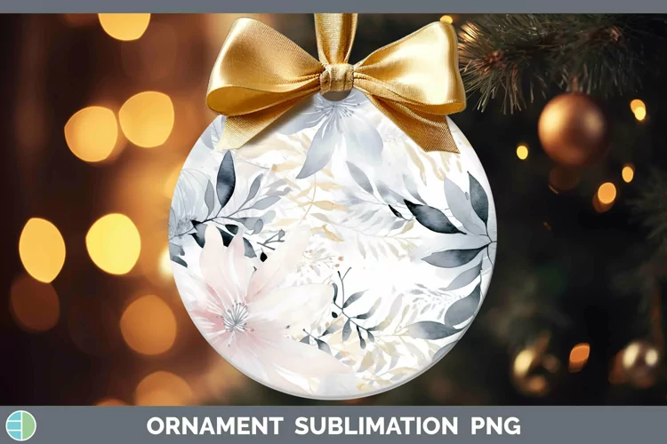 Watercolor Flowers Slate Ornament Sublimation Bauble Designs